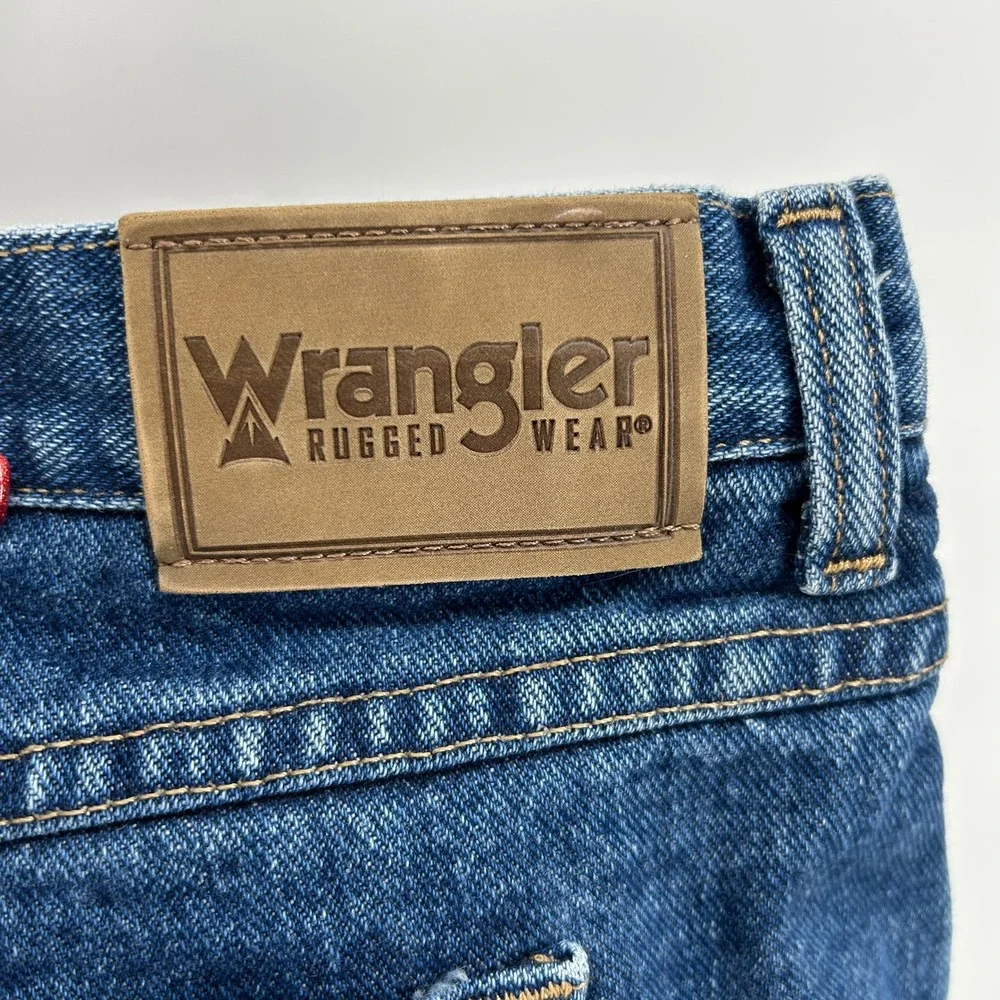 Wrangler Women‎ 13/14 x 30 Fleece Lined Denim Jeans Blue Straight Rugged Wear